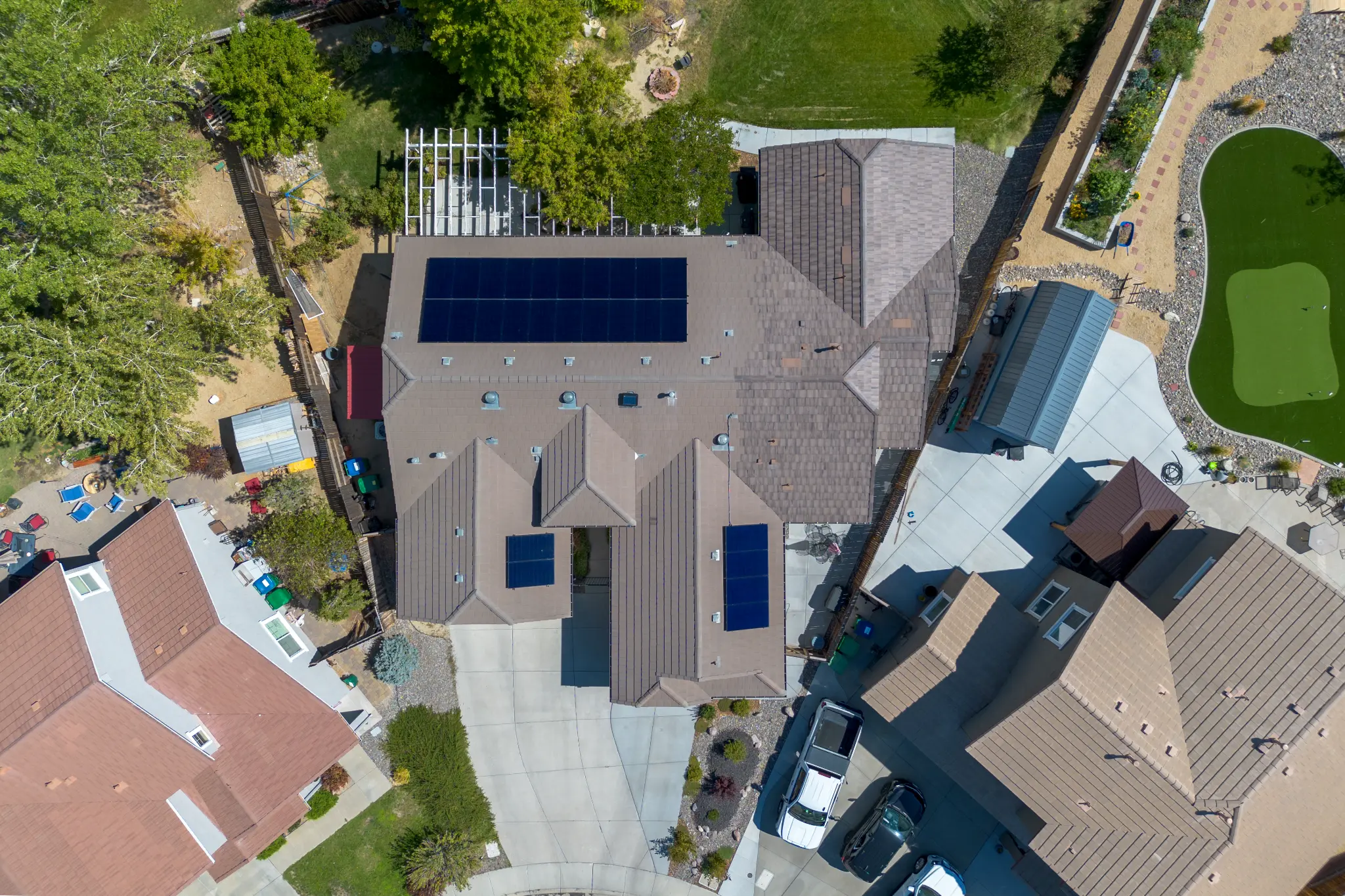 Garage and driveway of Seven Pines Court mountain home in Virginia Foothills Reno Nevada