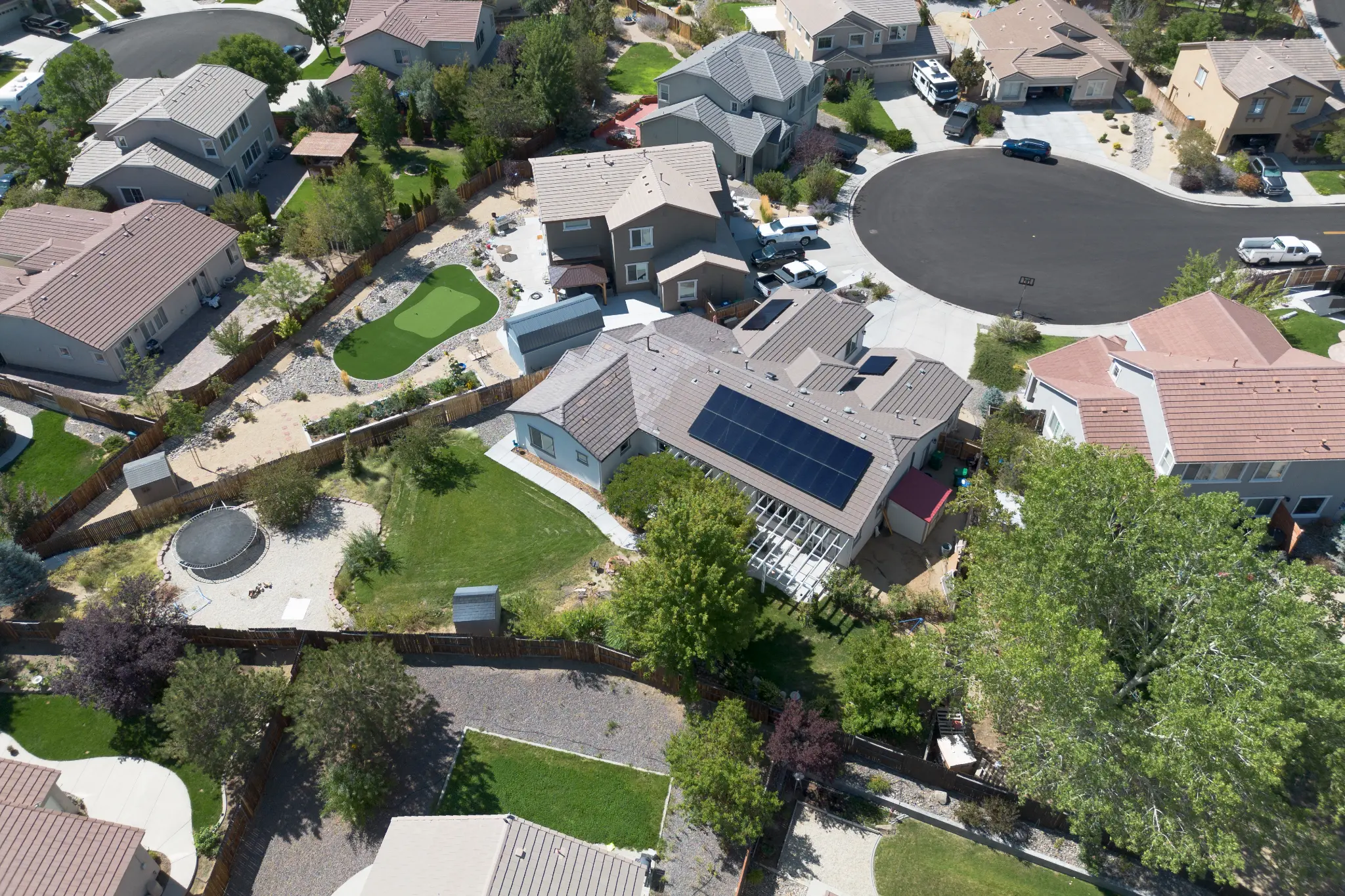 Full exterior view of Seven Pines Court home showing mountain modern architecture in Reno NV
